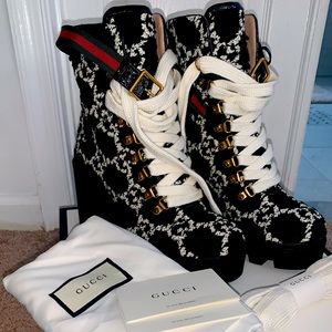 Authentic Gucci Tweed Boots
